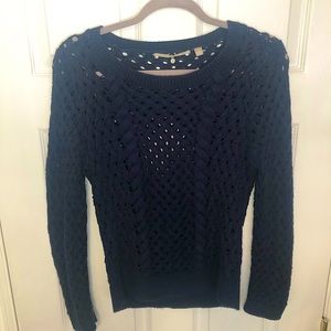 Anthropologie Knitted & Knotted blue knit sweater